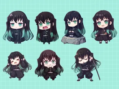 Ảnh Muichirou chibi dễ thương nhất cho fan Demon Slayer