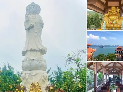 Chùa Cái Bầu uy nghi bên bờ Vịnh Bái Tử Long thơ mộng