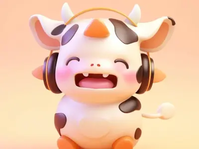 Con bò chibi đáng yêu với tạo hình ngộ nghĩnh cực hút mắt